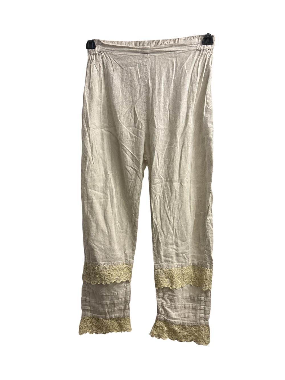 Womens Cream Lace-Trim Bloomers Pant - flaw see notes